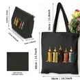 thumbnail image 3 of Leisuo 2 Pcs Canvas Tote Bags Cute Aesthetic Tote Bags with Zipper Candle Candle New Candles Initial Canvas Tote Bag for Women Black, 3 of 8