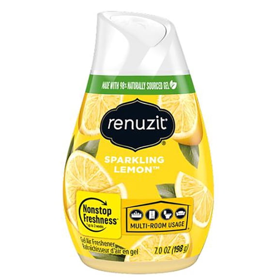 Renuzit Adjustable Air Freshener Sparkling Lemon Fragrance, 7oz Cone