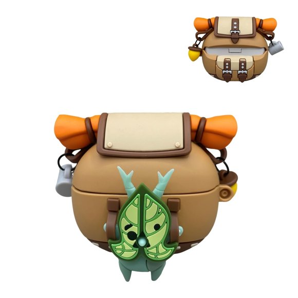 Korok Earbud Case: Soft Silicone Anime Cover with Keychain for Kids