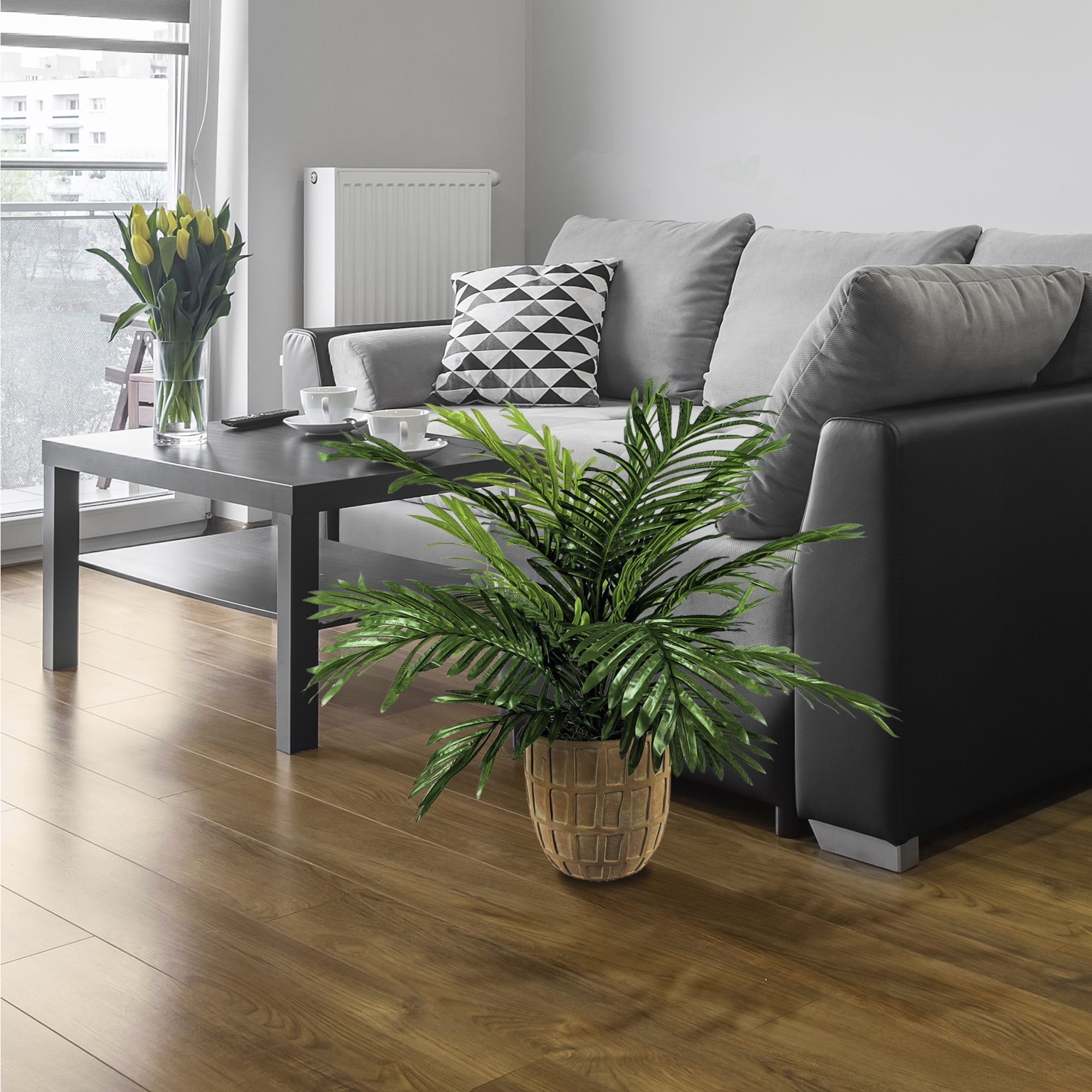 LCG Florals Artificial Plant, Phoenix Palm Plant, 2.67 ft, Terra Cotta Planter