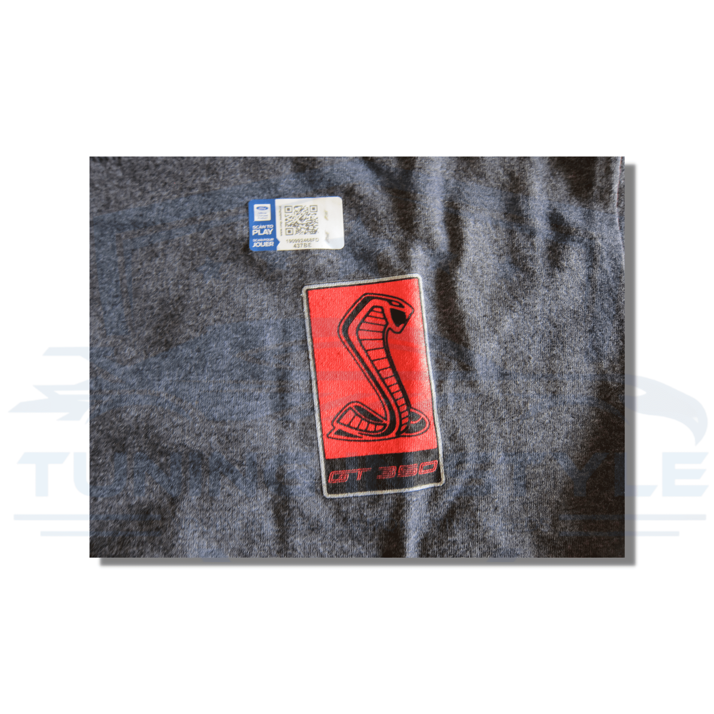 Ford Mustang GT350 Shelby Cobra Logo Cotton T-Shirt Gray Official Licensed (XL)