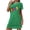 A Green, variant on Nightshirt Soft Pajamas Dress Casual Sleepwear Short Sleeve Women's Fashion Print Medium Length Dress Women's Oversized Short Nightgown Fashion Chest Print Short Sleeve Nightdress Yellow Xxl