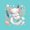 Teal, variant on Manfei Cartoon Axolotl Print Shower Curtain 72Wx72L,3D Printed Amphibian Bathroom Curtain