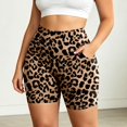 thumbnail image 4 of xfsWaSs Plus Size Biker Shorts with Pockets for Women High Waisted Workout Shorts Leopard Print Soft Yoga Running Athletic Gym Shorts, 4 of 5
