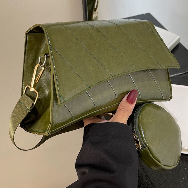 Bolso de viaje de moda de mujer casuales Color sólido Cuero de PU con monedero