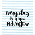 thumbnail image 3 of Inspirational Saying Duvet Cover Set, Every Day is a New Adventure Calligraphy Text Watercolor Stripes Print, Decorative 2 Piece Bedding Set with 1 Pillow Shams, Twin Size, Pale Blue, by Ambesonne, 3 of 3