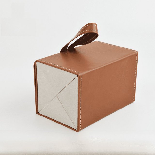 Caja de gafas multifuncional plegable, caja de gafas multirejilla portátil, gafas de sol de cuero PU, caja de gafas hecha a mano