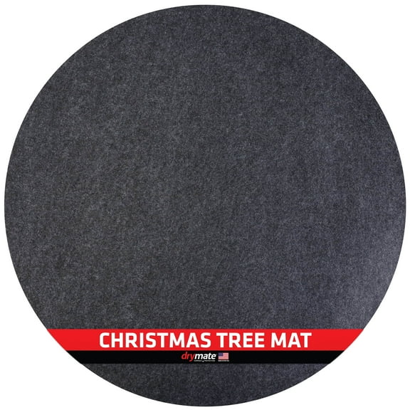 Drymate Christmas Tree Stand Mat (28”), Protects Floors from Spills and Scratches, Absorbent, Waterproof, Machine Washable, Durable, (Made in The USA)(Charcoal)