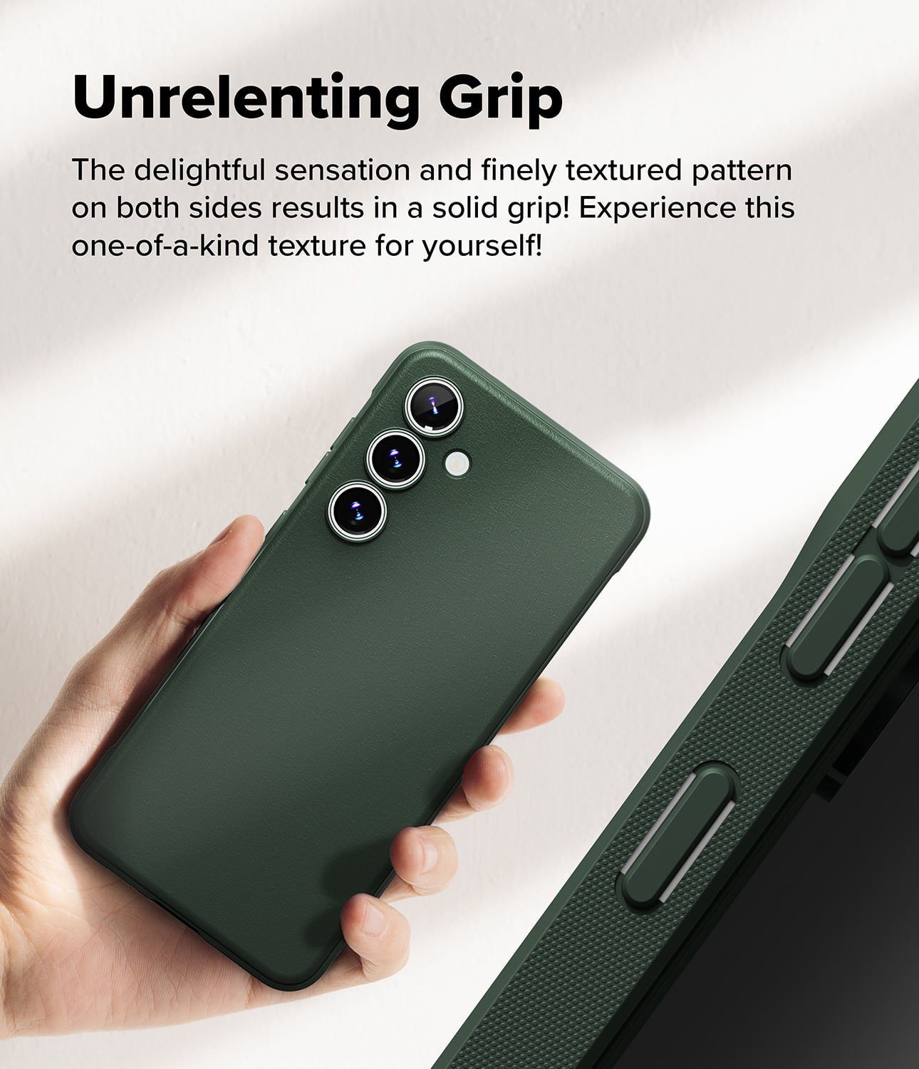 Ringke Onyx for Samsung Galaxy S24 FE Case, Firm Grip Non-Slip Unique Texture Flexible Durable TPU Phone Cover - Dark Green