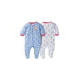 Gerber Newborn baby girl zip front sleep n play footed sleepers, 2pack