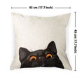 thumbnail image 4 of WIRESTER 18x18 inch Square Decorative Throw Sofa Pillow Cases, Black Bombay Kitten Cat, 4 of 7