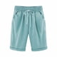 thumbnail image 4 of Pantalones cortos Cintura elástica Pantalones cortos sueltos Mujer Trajes de verano, Verde claro, L Eigraketly AP002089-42, 4 of 6