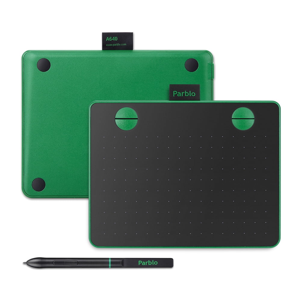 Parblo A640 Drawing Tablet, 6x4 inch Graphic Drawing Tablet, 8192 Levels  Battery-Free Stylus Pen, Digital Art Works, Drawing, Design, Paint  (Black;Green) - Walmart.com