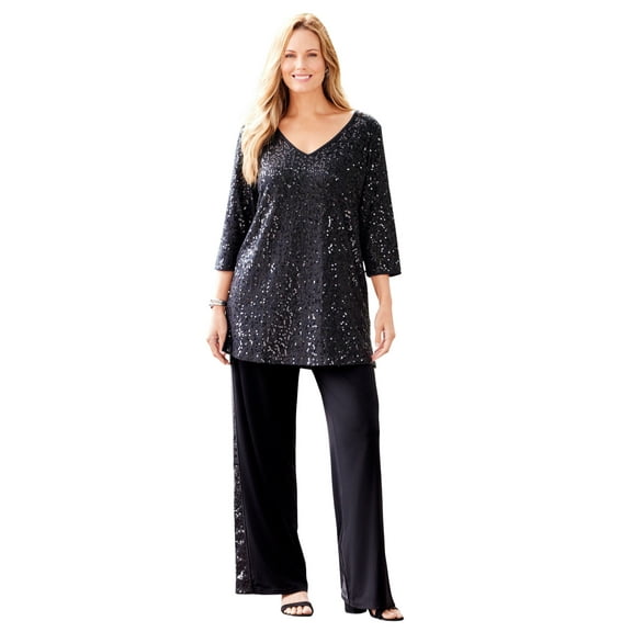 Catherines Women's Plus Size Allover Sequin Tunic