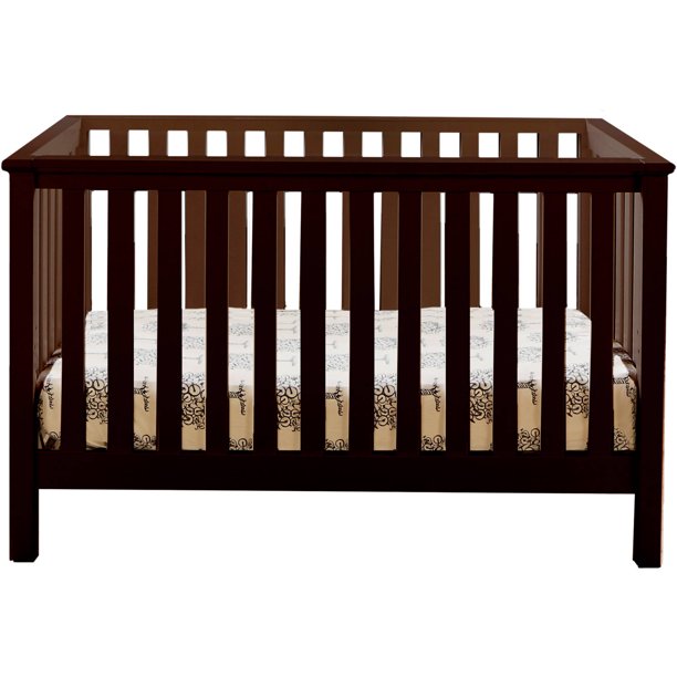 Lolly and Me Mod 4in1 FixedSide Convertible Crib, Espresso