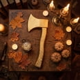 thumbnail image 5 of Decorative Fire Axe Prop – Halloween Costume Accessory for Adults, Carnival Masquerade Party Favor, Stage Themed Dress Up (Gold), 5 of 6
