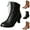 Black, variant on Women Vintage Victorian Boots Lace up Granny Ankle Booties Block Heel Mid Calf Boot Dressy Fall Winter Shoes Black 7.5