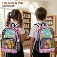 thumbnail image 3 of Xoenoiee Capybara Bow Book Pencil Print Kids School Backpack Large Capacity Schoolbag Travel Casual Daypack Teens Girls Back to School Gift 17" Clear Bookbag PVC See Through School Students Rucksack, 3 of 7