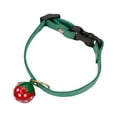 thumbnail image 1 of Collar con cascabel para mascotas, collar de fresa, suministros creativos para mascotas, para gatos y perros (verde, talla XS), 1 of 8