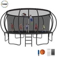 thumbnail image 1 of YORIN Trampoline pour 10 Enfants, Trampoline de 16 Pi pour Adultes avec Filet de Protection, Panier de Basketball, Échelle, Capacité de Poids de 1500 Lb, Trampoline Récréatif Extérieur, Trampoline Robuste, 1 of 7