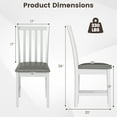 thumbnail image 3 of Gymax Wooden Dining Chair Set of 2 w/Rubber Wood Frame & Padded Seat & Curved Back White, 3 of 8