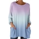 thumbnail image 3 of TaTaai Women‘s Casual Round Neck Gradient Long Sleeve Blouse With Pockets Loose Fit Solid Color T Shirts Soft Polyester Daily Holiday Travel Top Gift, 3 of 7