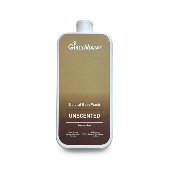 GirlyMan Natural Body Wash - Hecho con aceite de oliva y extracto de aloe Sin fragancia artificial PH Equilibrado Fórmula suave Ingredientes nutritivos Propiedad familiar (sin perfume)