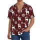 thumbnail image 1 of Fotbe Plaid Reindeer Snowflakes Camisa Estampada de Manga Corta para Hombre, Casual de Verano, Estilo Playero, Sin Arrugas-4X-Large, 1 of 5