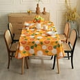 thumbnail image 2 of Fruit Orange Rectangle Tablecloth,Polyester Table Cloth,Waterproof and Wrinkle Resistant, Washable Table Cover for Dinning Room Tabletop Outdoor Picnic (60\u201d x 84\u201d,Orange), 2 of 6