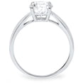 thumbnail image 2 of Bow Jewelry 14K White Gold Plated Ring - Sleek 2.1 Ct Emerald Cut Moissanite Solitaire Engagement Ring - Elegant Wedding Jewelry for Women - Proposal or Anniversary Gift, 2 of 3