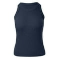 thumbnail image 4 of Tank Tops for Women,Ribbed Camisole Tank Top Round Neck Sleeveless Undershirt for Home Casual Wear,Tank Top for Women,Z03 Navy,M, 4 of 4