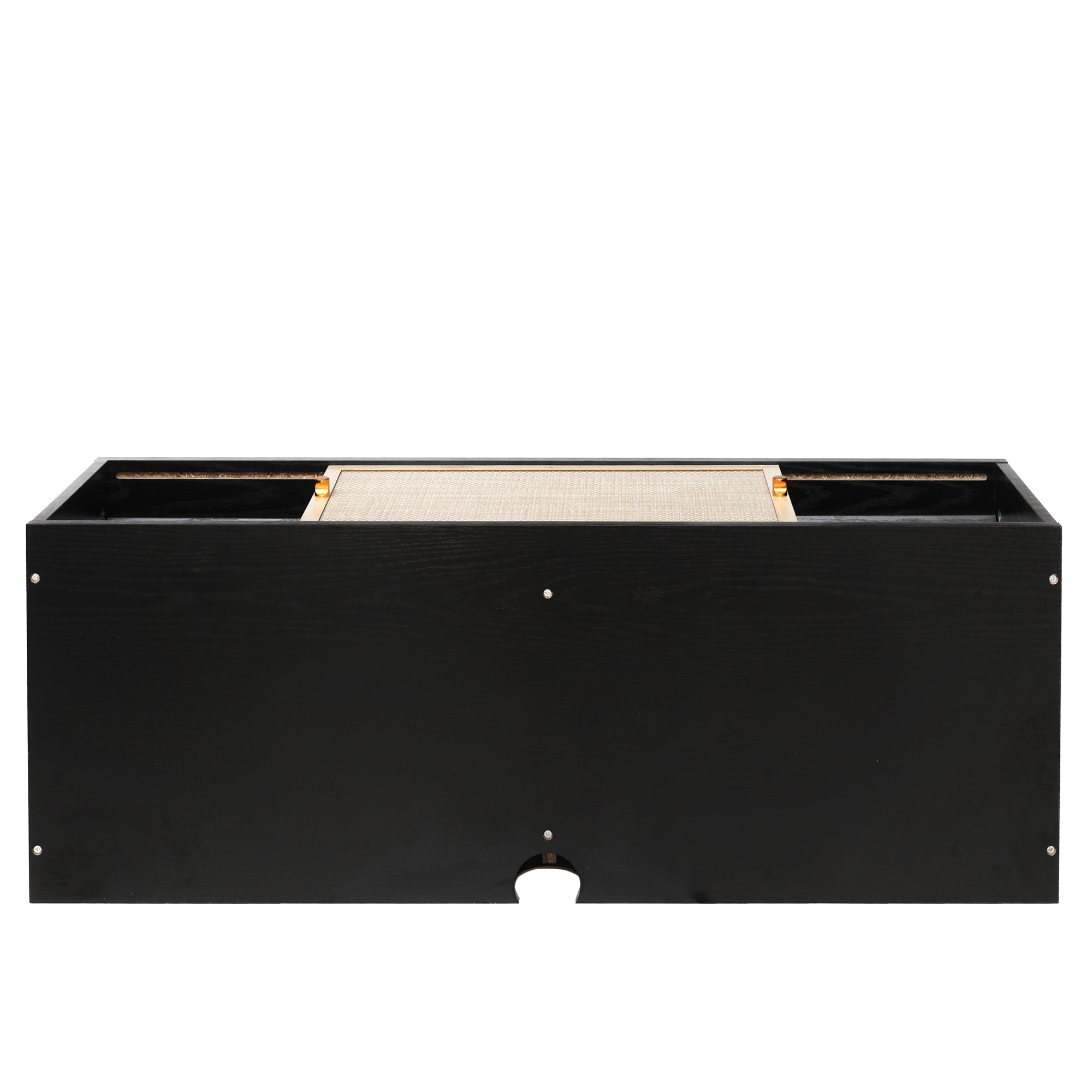 Resenkos Wall Hanging Decorative Cabinet, Rattan TV Stand, Suitable for Living Room, Study, Black Resenkos Wall Hanging Decorative Cabinet, Rattan TV Stand, Suitable for Living Room, Study, Black