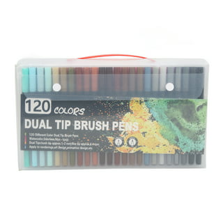AEDAGA 120 Colors Numbered Dual Tip Brush Pens with Free App, Fine