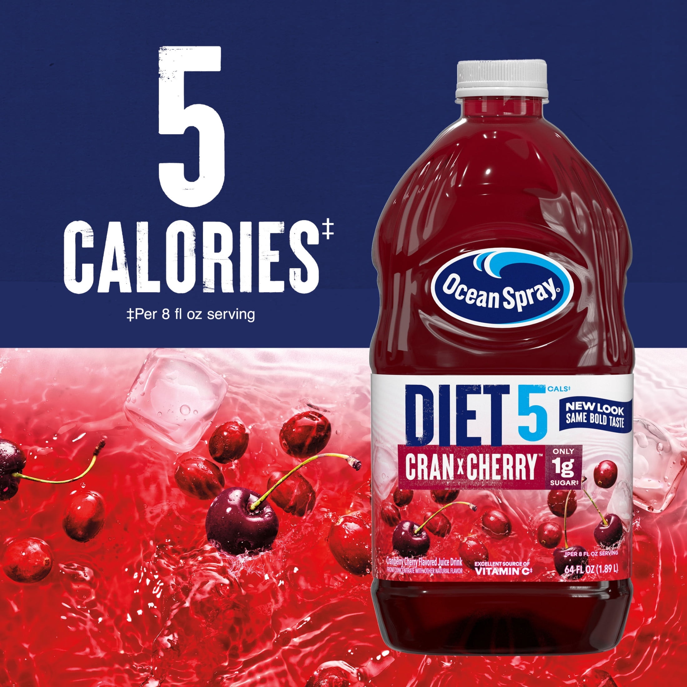 (8 pack) Ocean Spray® Diet Cran-Cherry® Cranberry Cherry Juice Drink, 64 fl oz Bottle