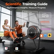 YOSUDA R2 Air Rowing Machine for Home Use with Self-Powered Monitor, 53.7 Slide Rail, Professional Adjustable Air Resistance Rower, Ergonomic Comfort Seat & Easy Vertical Storage
