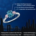 thumbnail image 2 of Gem Stone King 10K White Gold London Blue Topaz and Pink Lab Grown Diamond 3-Stone Ring for Women | 1.76 Cttw | Oval 8X6MM | Gemstone November Birthstone | Size 5, 2 of 6