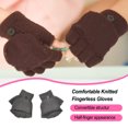 thumbnail image 3 of Qarigey 1 par de guantes sin dedos, cómodo accesorio de ropa de Color sólido, guante térmico convertible de medio dedo para niños para invierno guantes y mitones Negro Qarigey AP009852-01, 3 of 5