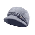 thumbnail image 3 of JJHGVB Winter Fall Knit Cloche Hat Church Bucket Hat Vintage Beanie Hat Round Brim Warm Hat Bowler Hat For Women Ladies A3-Gray One Size, 3 of 7