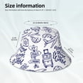 thumbnail image 6 of Disketp World Travel2 Print Reflective Bucket Hat Beach Hat Summer Travel Sun Hats Fisherman Cap, 6 of 8