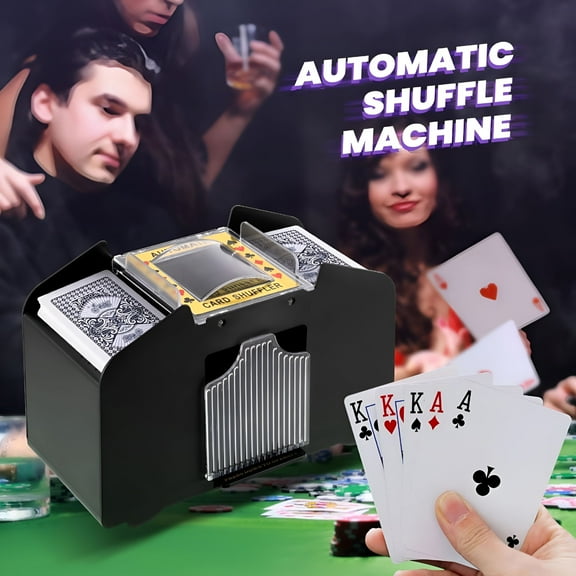 BESTSKY Card Shuffler 4 Deck Automatic,USB-Power & Battery-Operated Electric Shuffler Machine,Playing Card Shuffler,Poker,Home Card Games