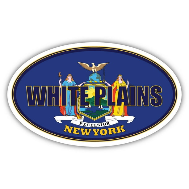 White Plains City New York State Flag NY Flag Westchester County Oval