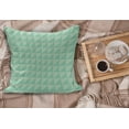 thumbnail image 2 of Mint Fluffy Throw Pillow Cushion Cover, Symmetrical Half Cut Squares with Triangles Retro Style Checkered Pattern, Decorative Square Accent Pillow Case, 28" x 28", Mint and Almond Green, by Ambesonne, 2 of 5