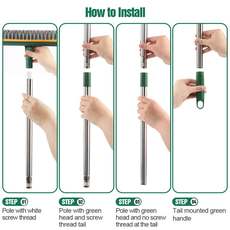 Floor Scrub Brush with Adjustable Shaped Broom Long Handle for Bathroo -  gethomesolution