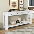 thumbnail image 1 of Table Console REDSASAConsole, Table de Sofa avec Tiroirs de Rangement et Tablette Inférieure pour Entrée, Couloir et Salon (Blanc), 1 of 9