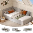 thumbnail image 4 of CazToi Twin Daybed with Bed Rails Velvet Upholstered Corner Bed Frame, 4 of 7