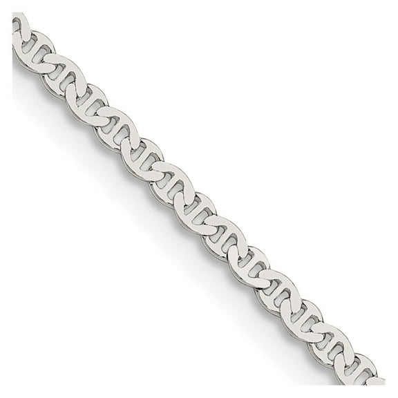 Finest Gold Sterling Silver 2.25 mm Flat Anchor Chain