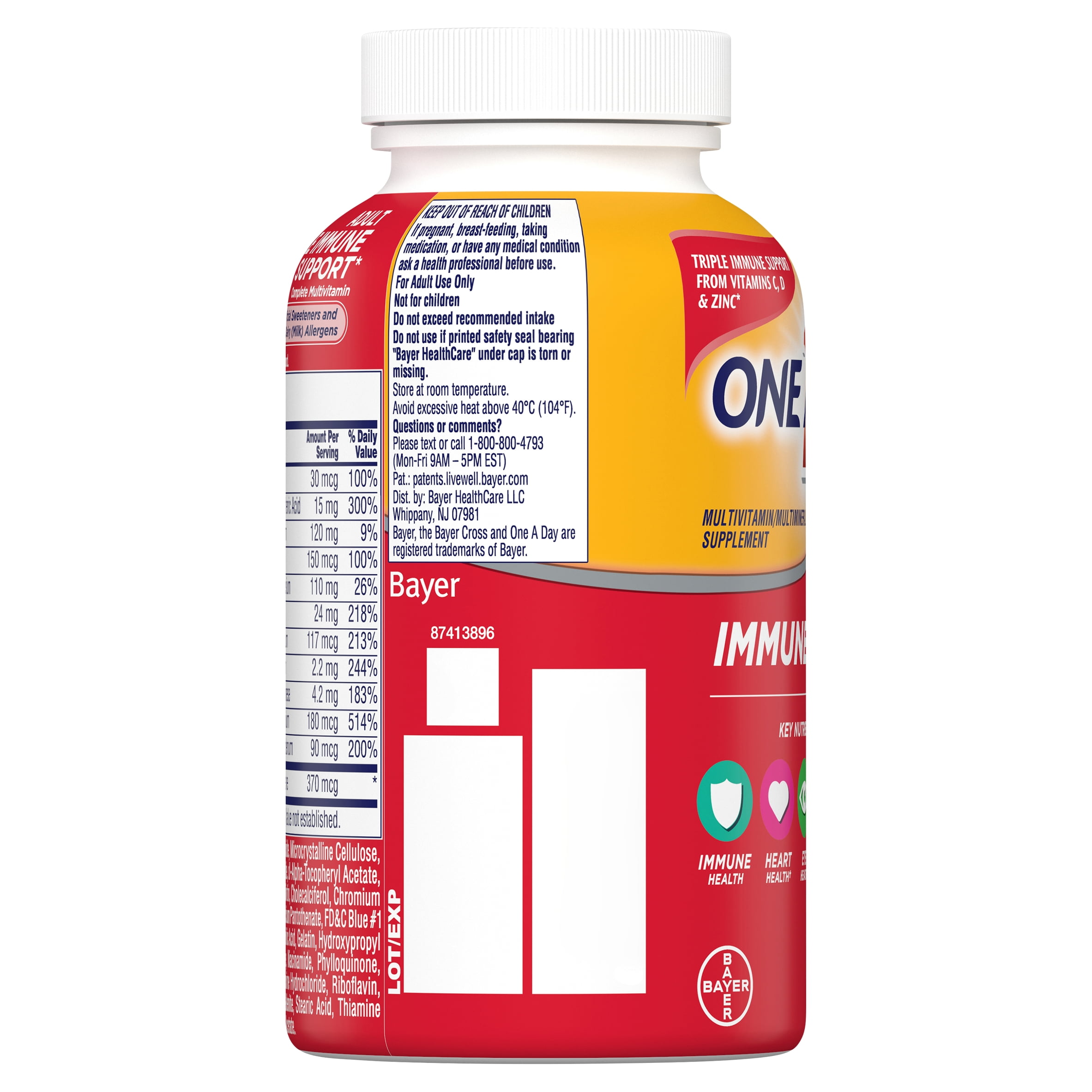 One A Day Triple Immune Support Complete Multivitamin, 100 Count