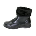 thumbnail image 3 of PEERAGE Lana Women Extra Wide Width Leather And Fleece Bootie BLACK 12, 3 of 6