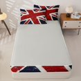 thumbnail image 4 of Manfei Vintage Union Jack Zipper Twin Comforter Sets with Fitted Sheet and 2 Pillowcases,Red White Navy Zipper Bedding Set,Light Gray Reversible,4pcs, 4 of 8