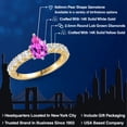 thumbnail image 2 of Gem Stone King 14K Two Tone Gold Pink Created Sapphire and Lab Grown Diamond Engagement Ring for Women | 2.25 Cttw | Pear Shape 9X6MM | Gemstone September Birthstone | Size 5, 2 of 6